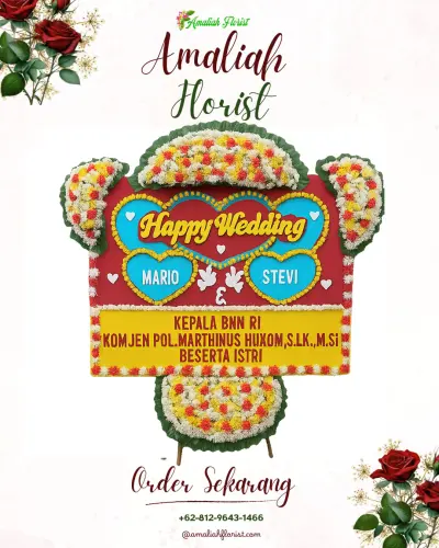 Karangan Papan Bunga Pernikahan di Sinrijala